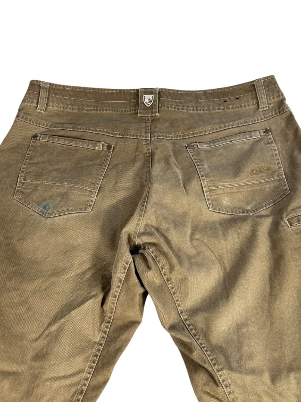 Kuhl Easy Rydr Brown Canvas Denim Pants Men's 40x30 Articulated Knees W/ FLAWS - Picture 13 of 16